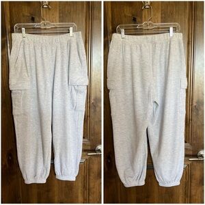 Aerie Cozy Light Gray Waffle Jogger